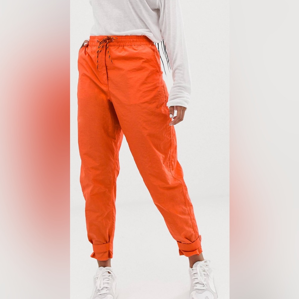 ASOS DESIGN balloon leg shell jogger in orange